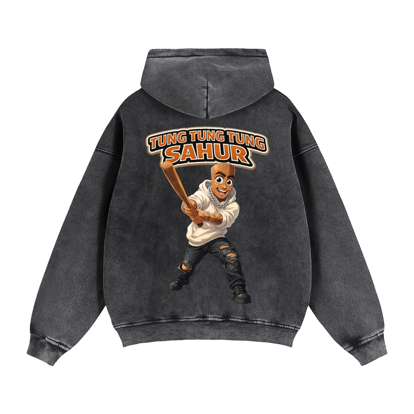 "Tung Tung Tung Sahur" Zip-Through Boxy Fleece Hoodie