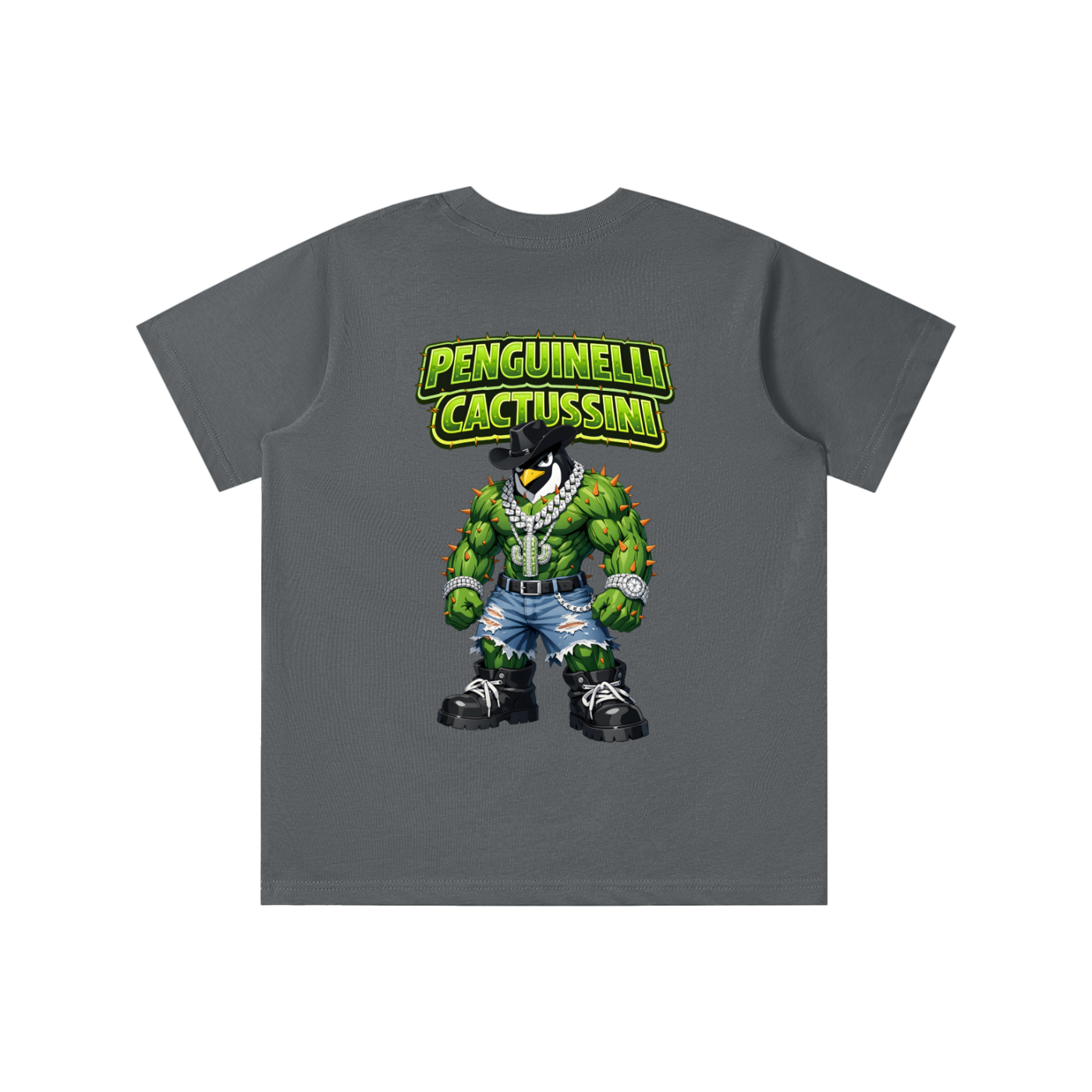 "Penguinelli Cactusini" Essential Kids' T-shirt