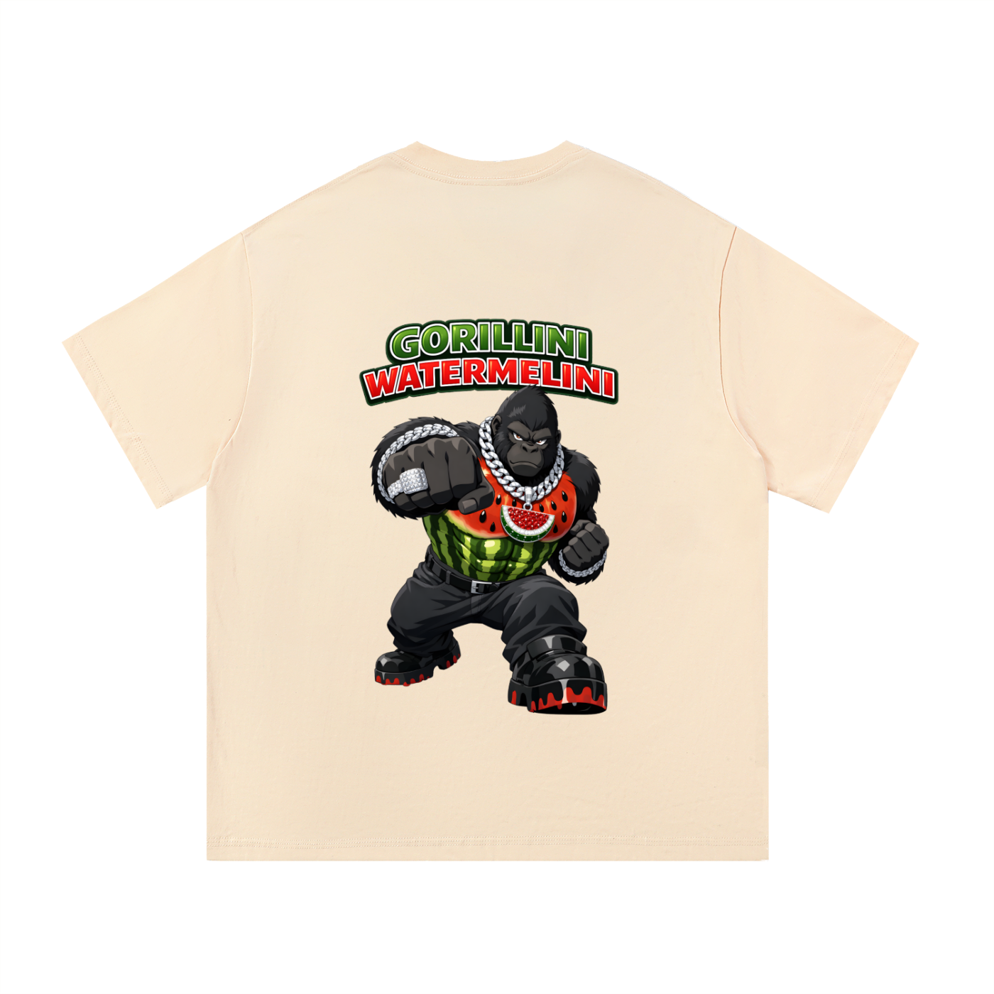 "Gorillini Watermelini" Essential Cotton T-Shirt
