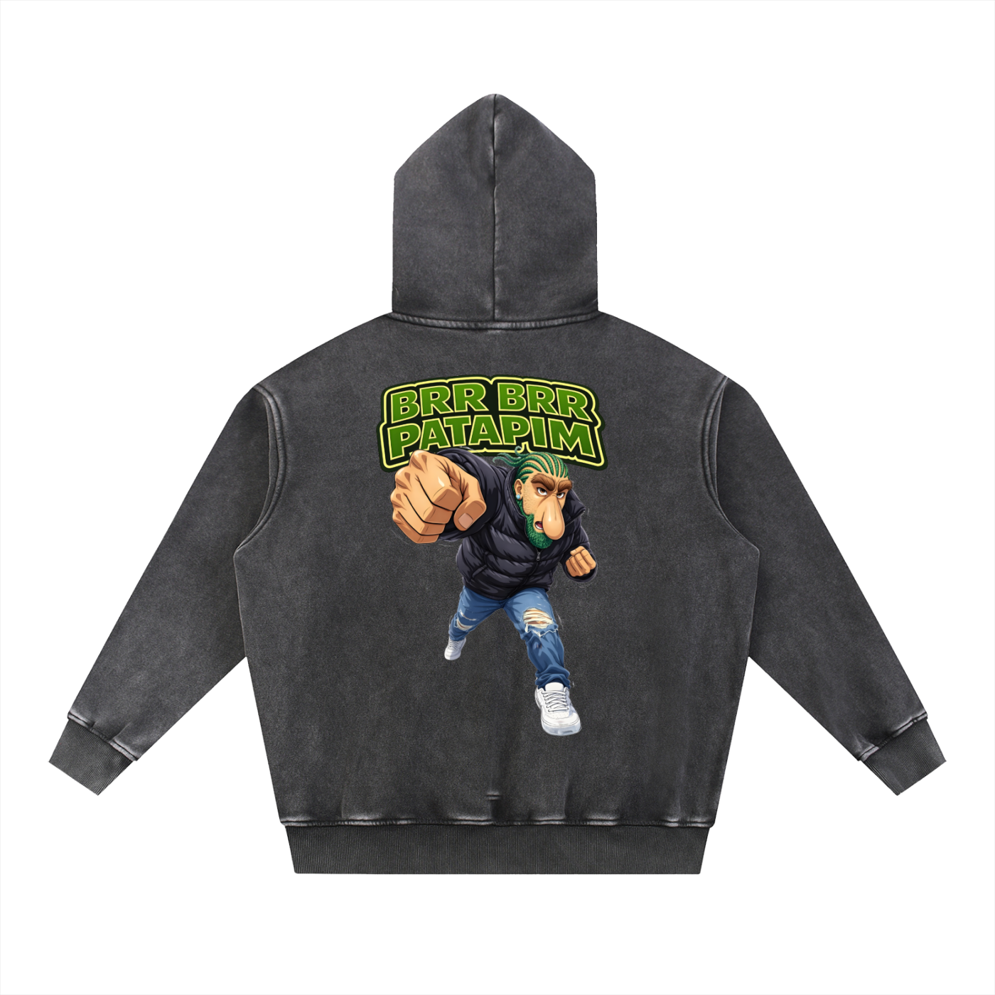 "Brr Brr Patapim" Snow Wash Fleece Oversize Hoodie