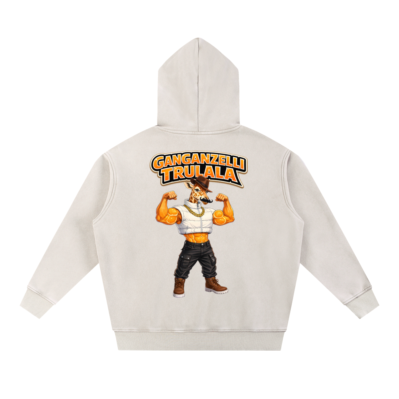 "Ganganzelli Trulala" Snow Wash Fleece Oversize Hoodie