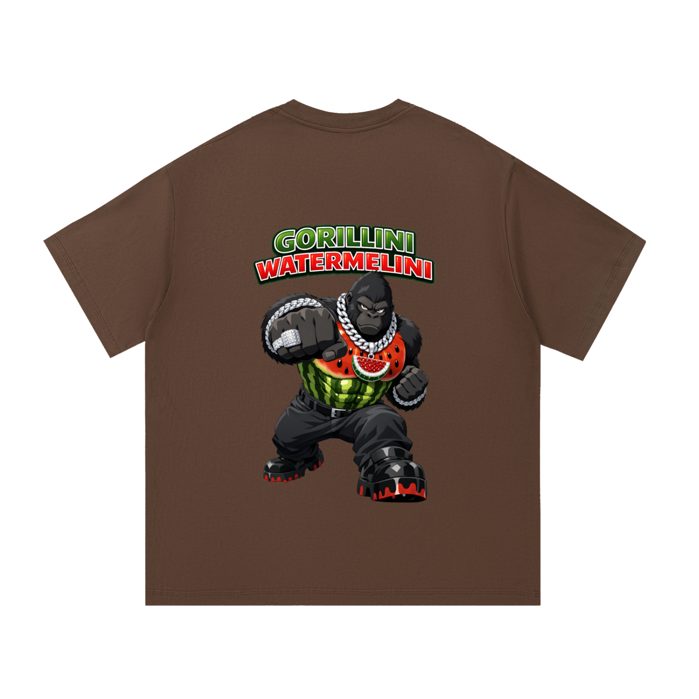 "Gorillini Watermelini" Essential Cotton T-Shirt
