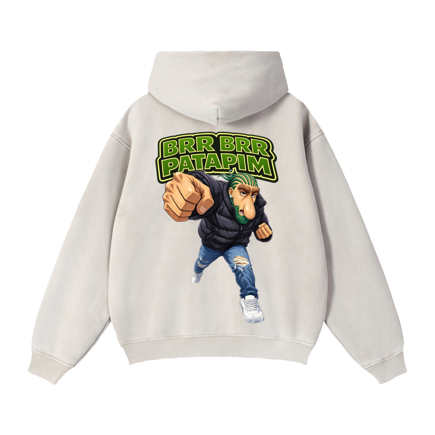 "Brr Brr Patapim" Zip-Through Boxy Fleece Hoodie