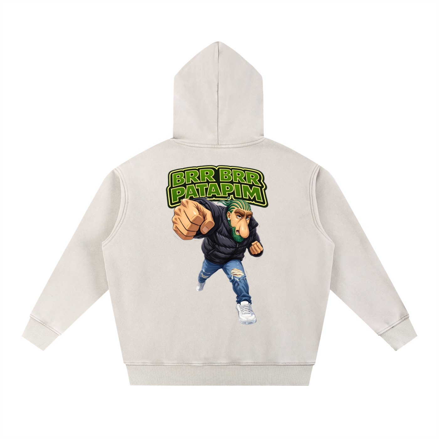 "Brr Brr Patapim" Snow Wash Fleece Oversize Hoodie