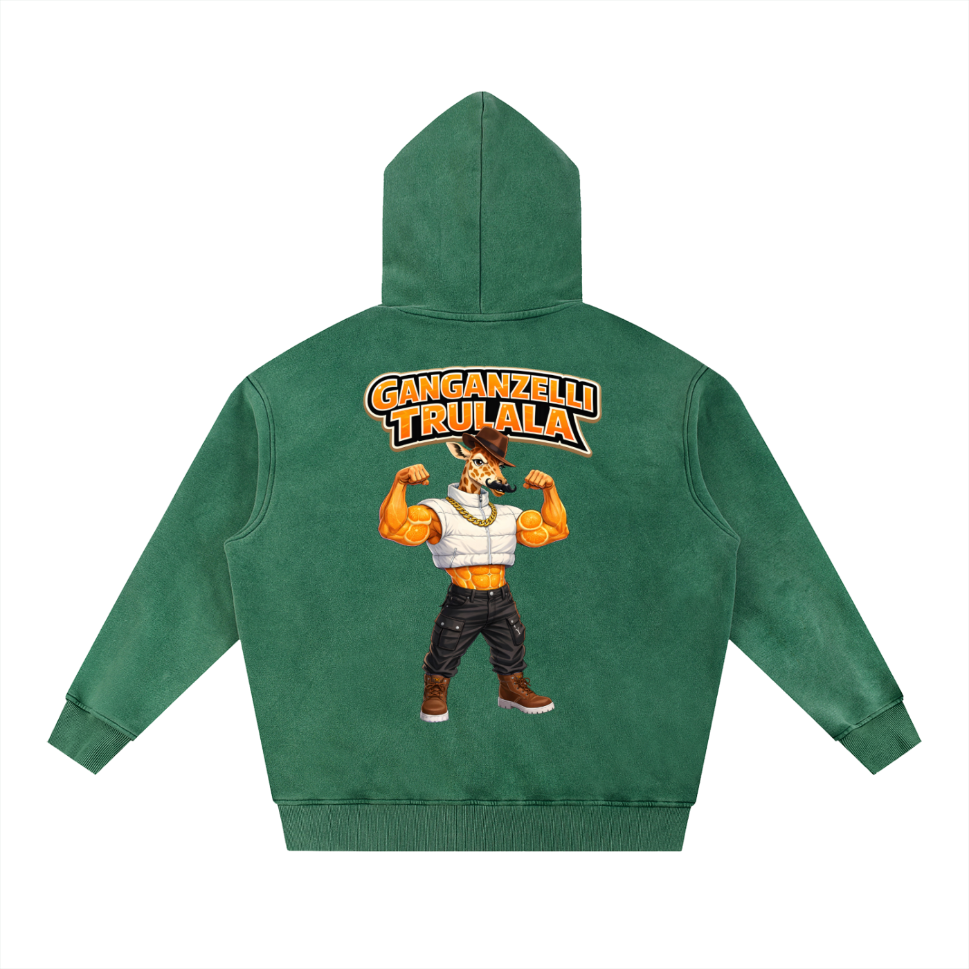 "Ganganzelli Trulala" Snow Wash Fleece Oversize Hoodie