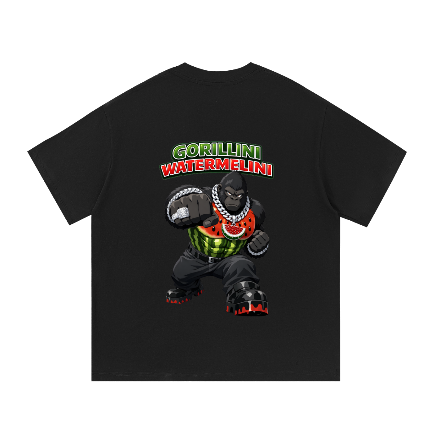 "Gorillini Watermelini" Essential Cotton T-Shirt
