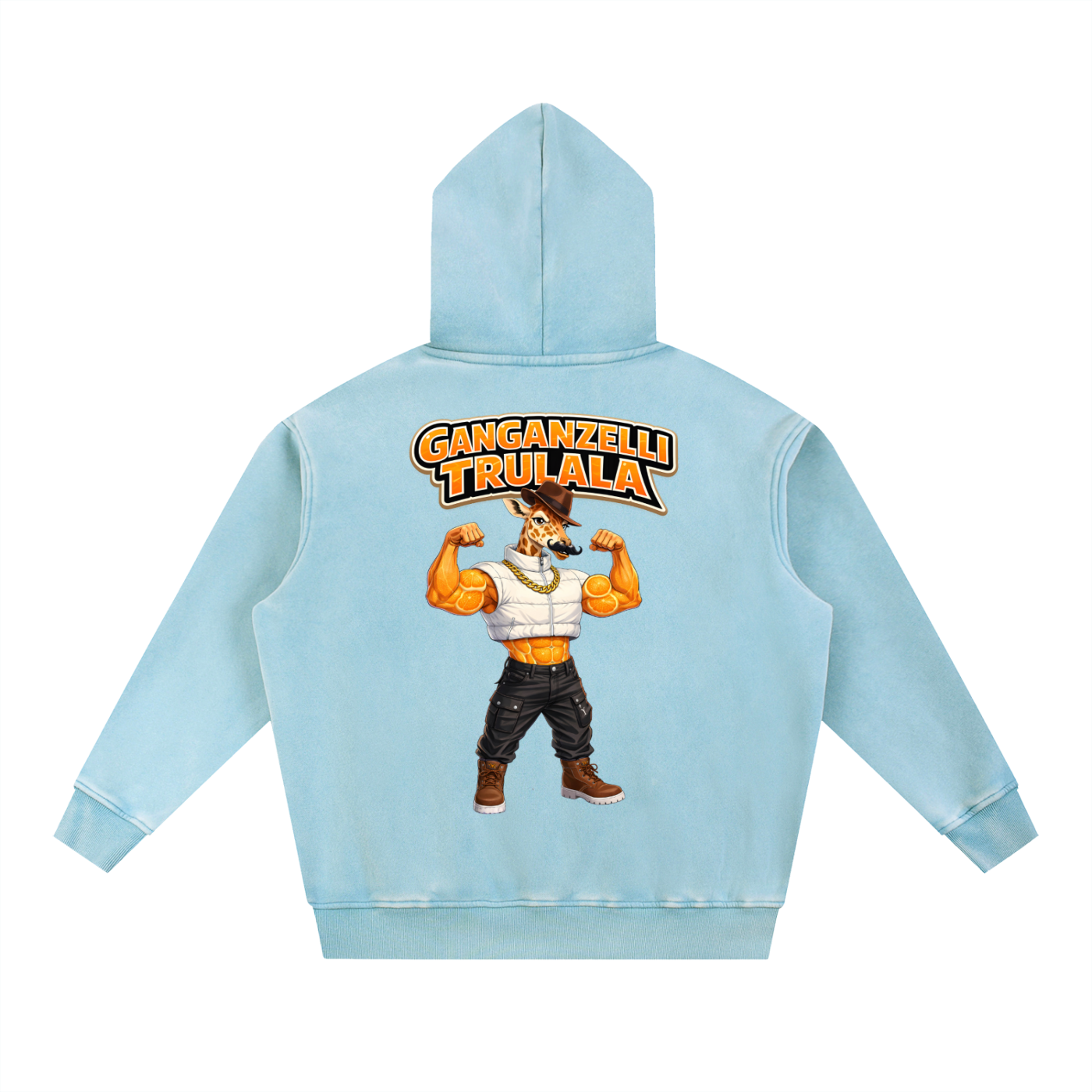"Ganganzelli Trulala" Snow Wash Fleece Oversize Hoodie