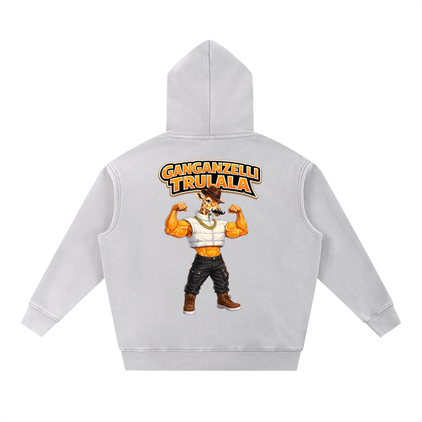 "Ganganzelli Trulala" Snow Wash Fleece Oversize Hoodie
