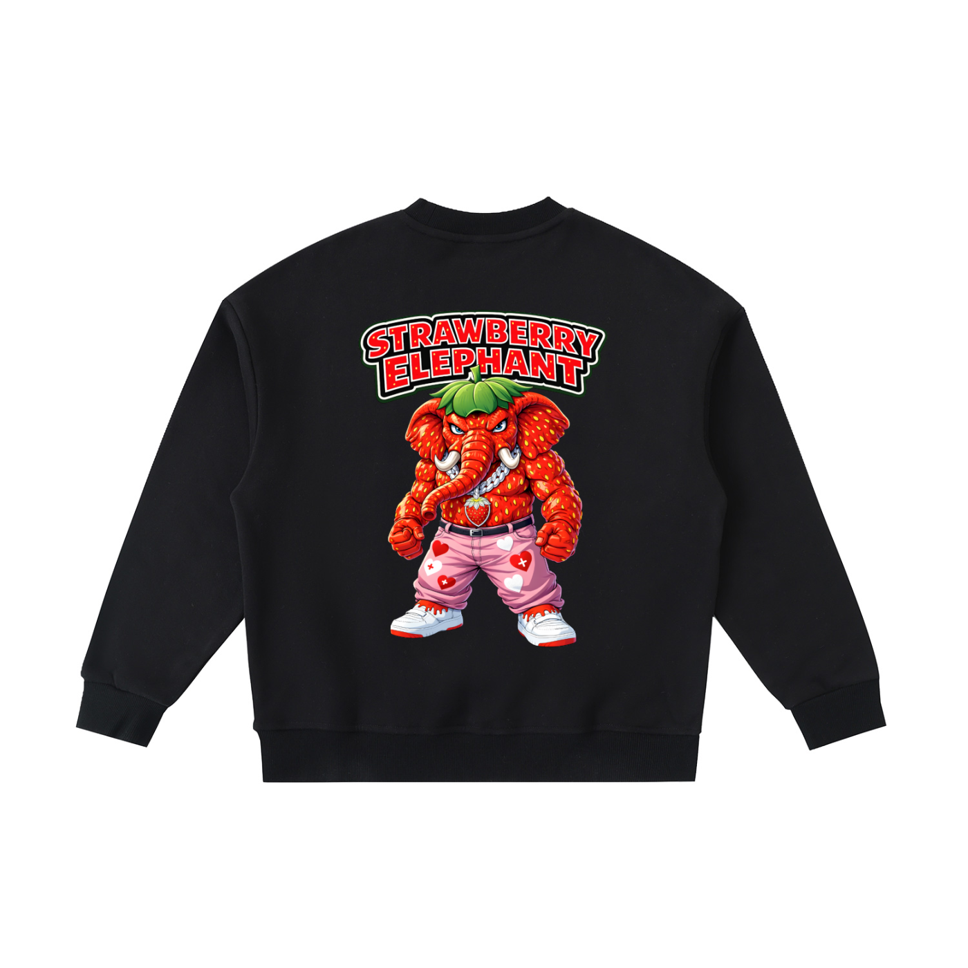 "Strawberry Elephant" Essential Fleece Kids' Crewneck Sweatshirt