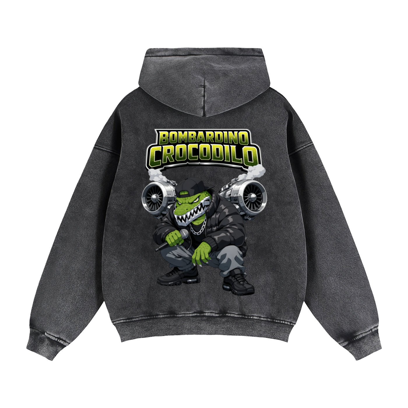 "Bombardino Crocodilo" Zip-Through Boxy Fleece Hoodie