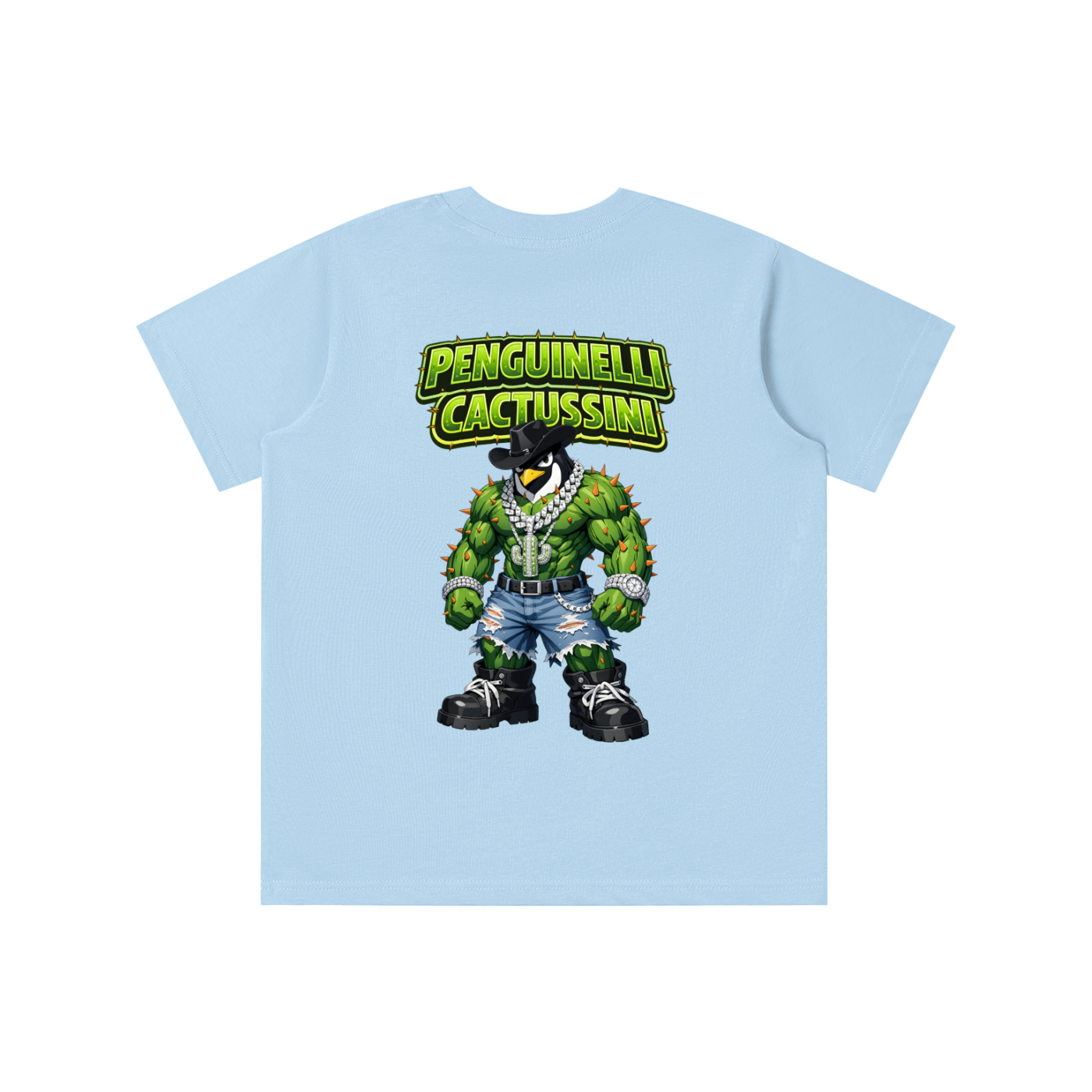 "Penguinelli Cactusini" Essential Kids' T-shirt