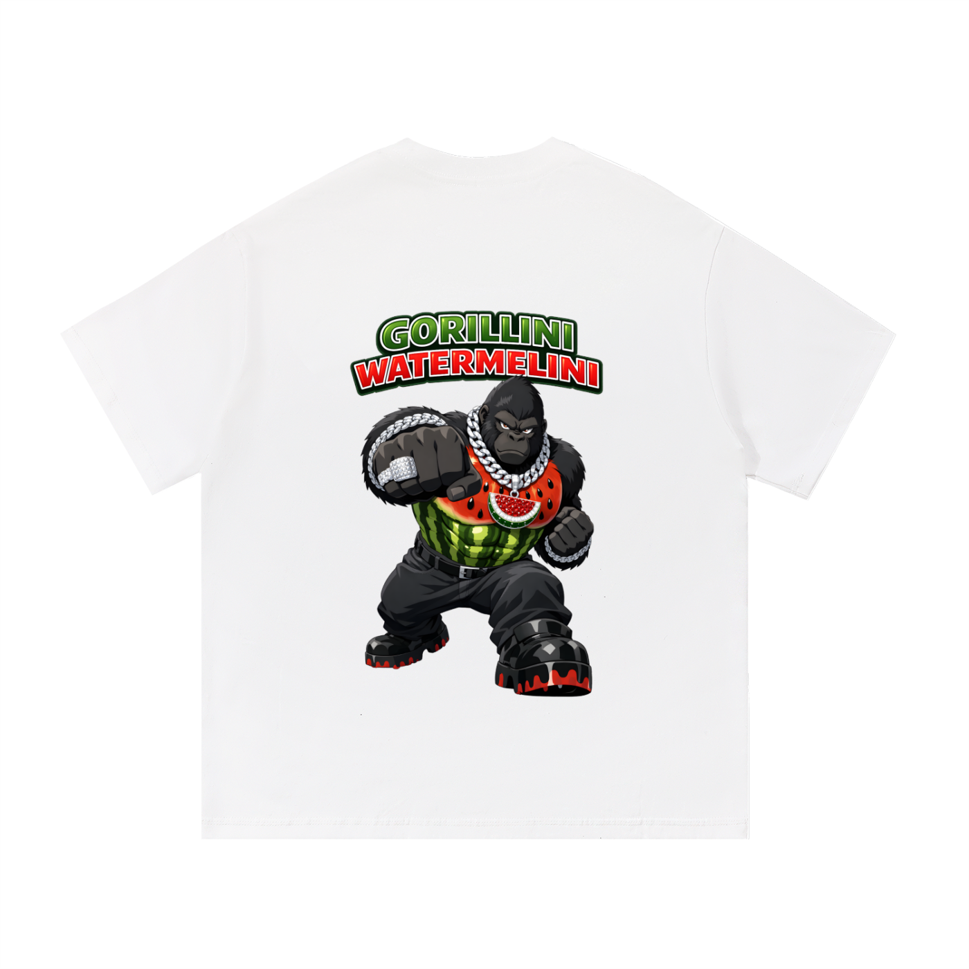 "Gorillini Watermelini" Essential Cotton T-Shirt