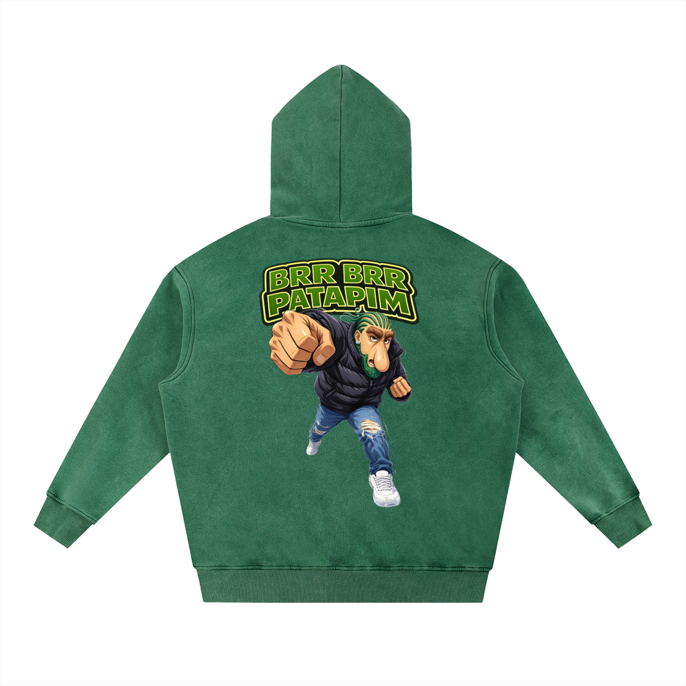 "Brr Brr Patapim" Snow Wash Fleece Oversize Hoodie