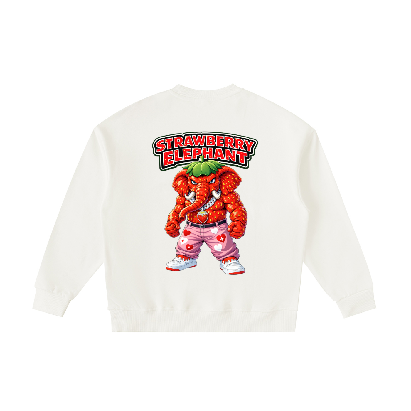 "Strawberry Elephant" Essential Fleece Kids' Crewneck Sweatshirt
