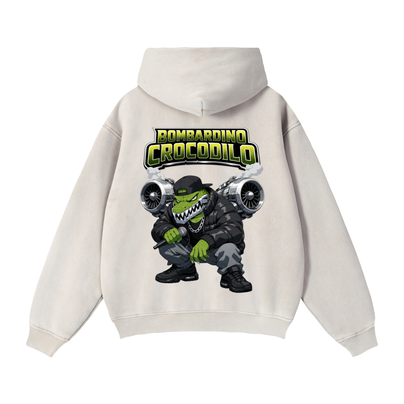 "Bombardino Crocodilo" Zip-Through Boxy Fleece Hoodie