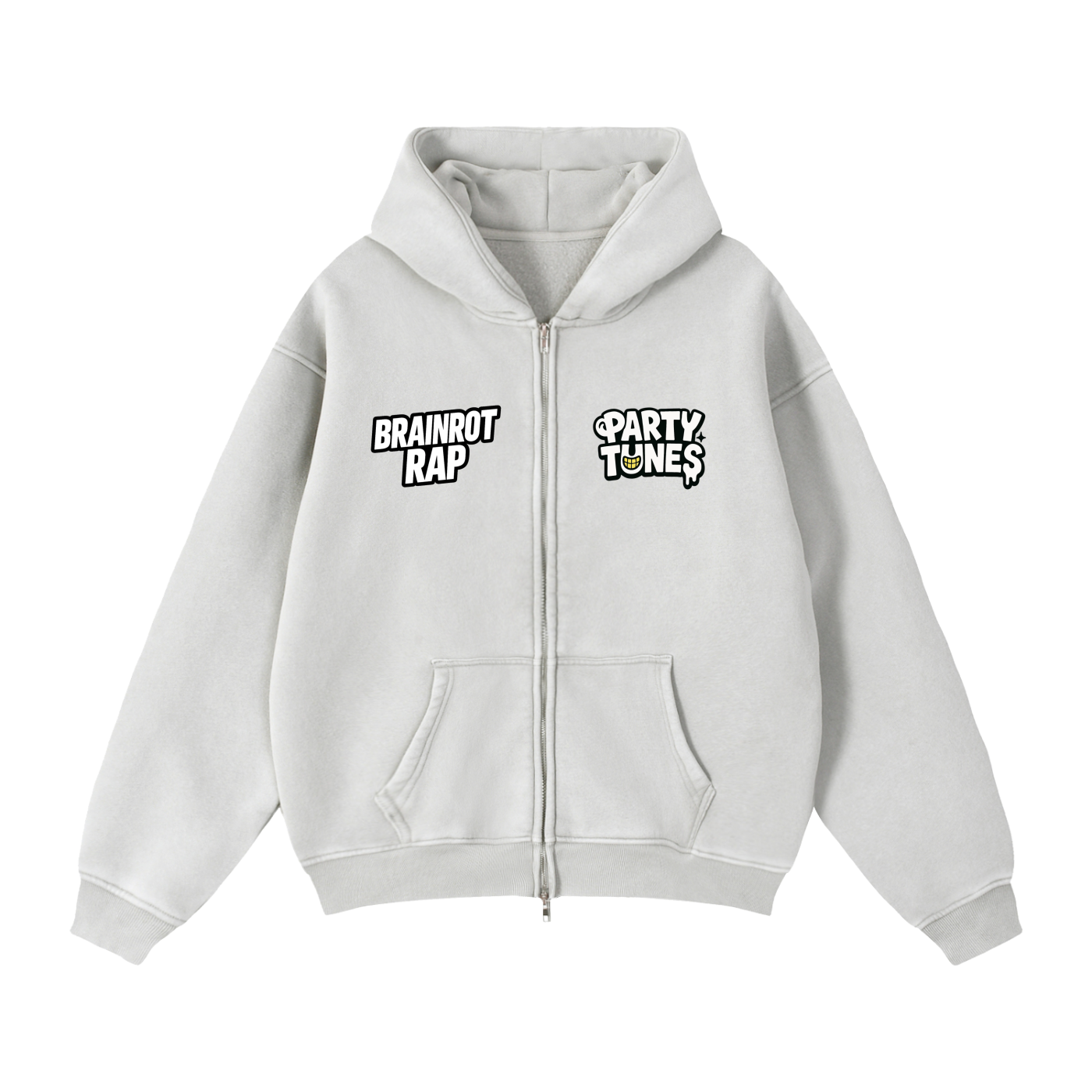 "Brr Brr Patapim" Zip-Through Boxy Fleece Hoodie