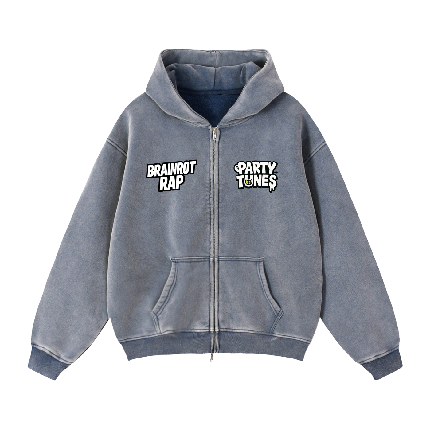 "Tung Tung Tung Sahur" Zip-Through Boxy Fleece Hoodie