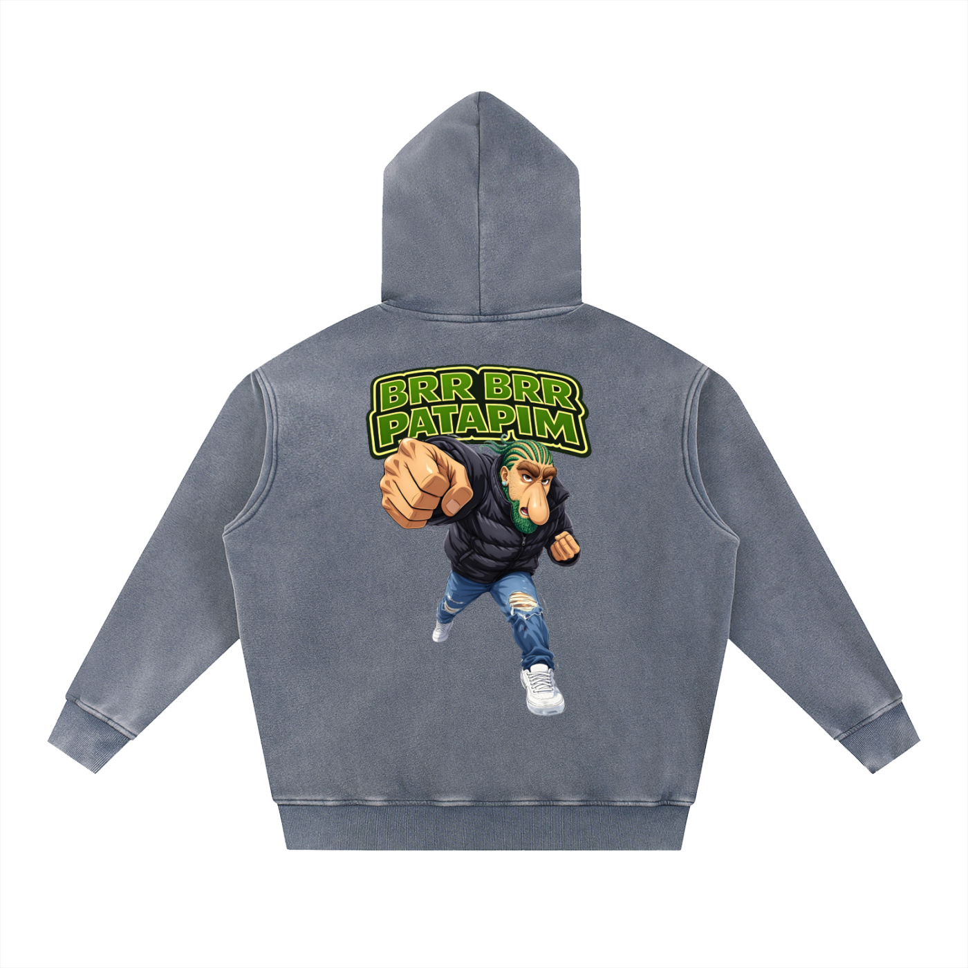 "Brr Brr Patapim" Snow Wash Fleece Oversize Hoodie