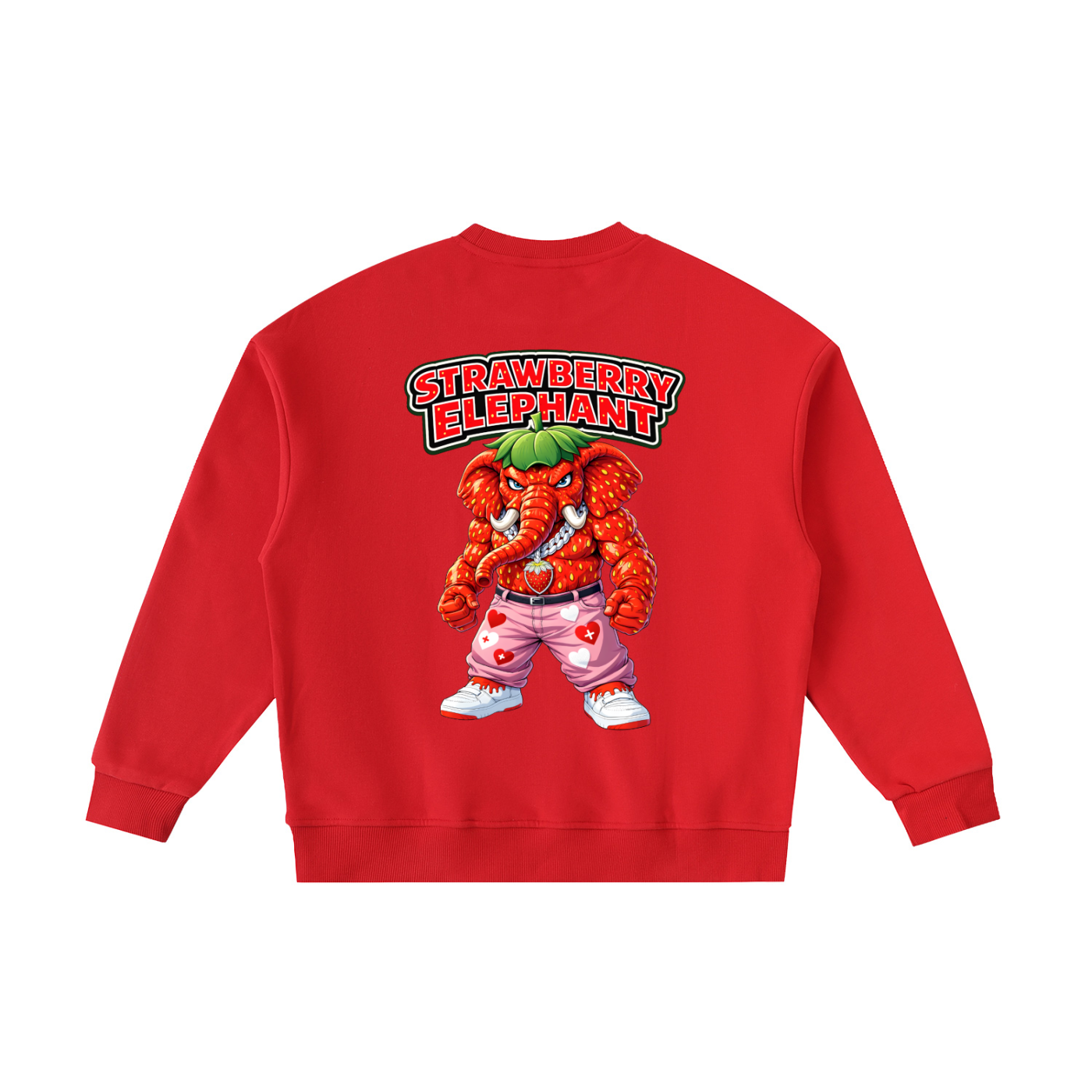 "Strawberry Elephant" Essential Fleece Kids' Crewneck Sweatshirt