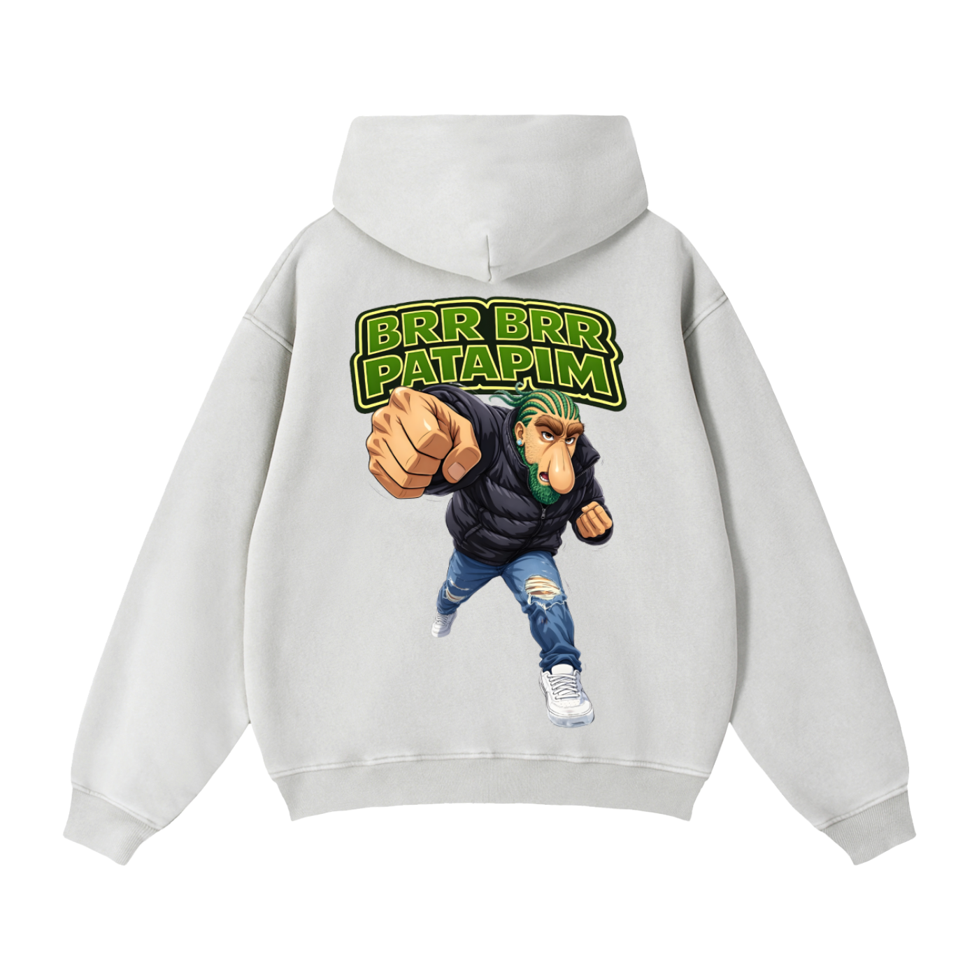 "Brr Brr Patapim" Zip-Through Boxy Fleece Hoodie