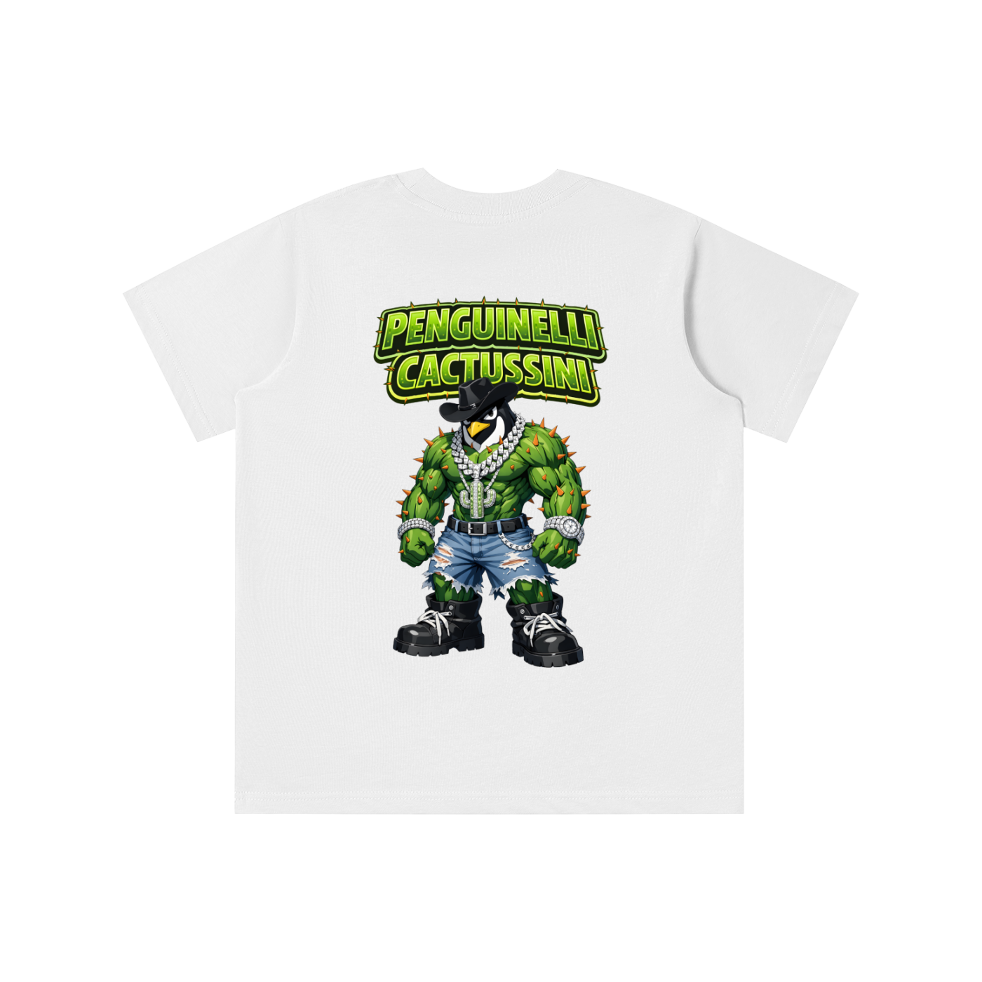"Penguinelli Cactusini" Essential Kids' T-shirt