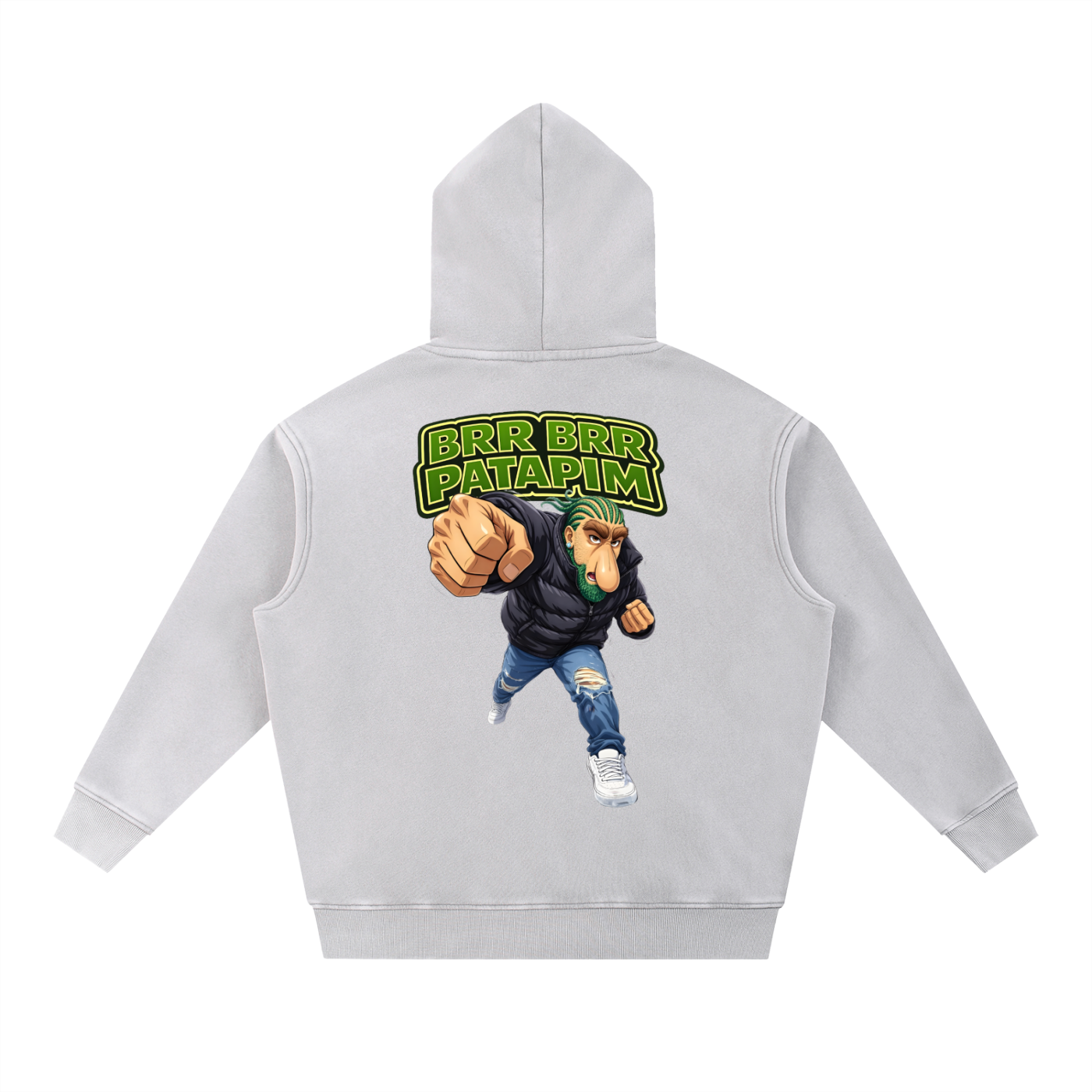 "Brr Brr Patapim" Snow Wash Fleece Oversize Hoodie