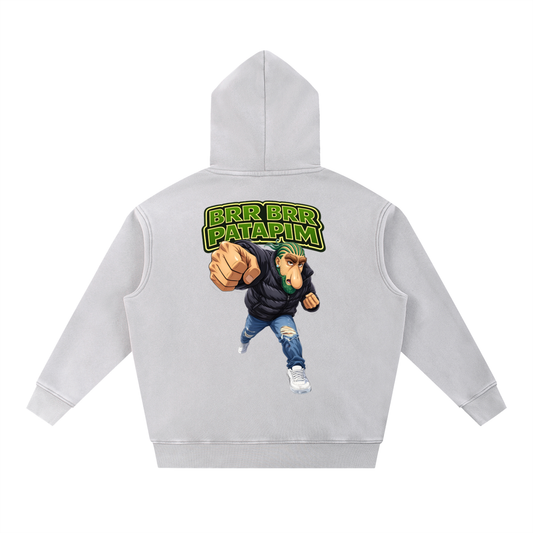 "Brr Brr Patapim" Snow Wash Fleece Oversize Hoodie