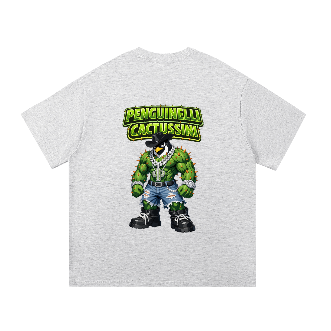 "Penguinelli Cactusini" Essential Cotton T-Shirt