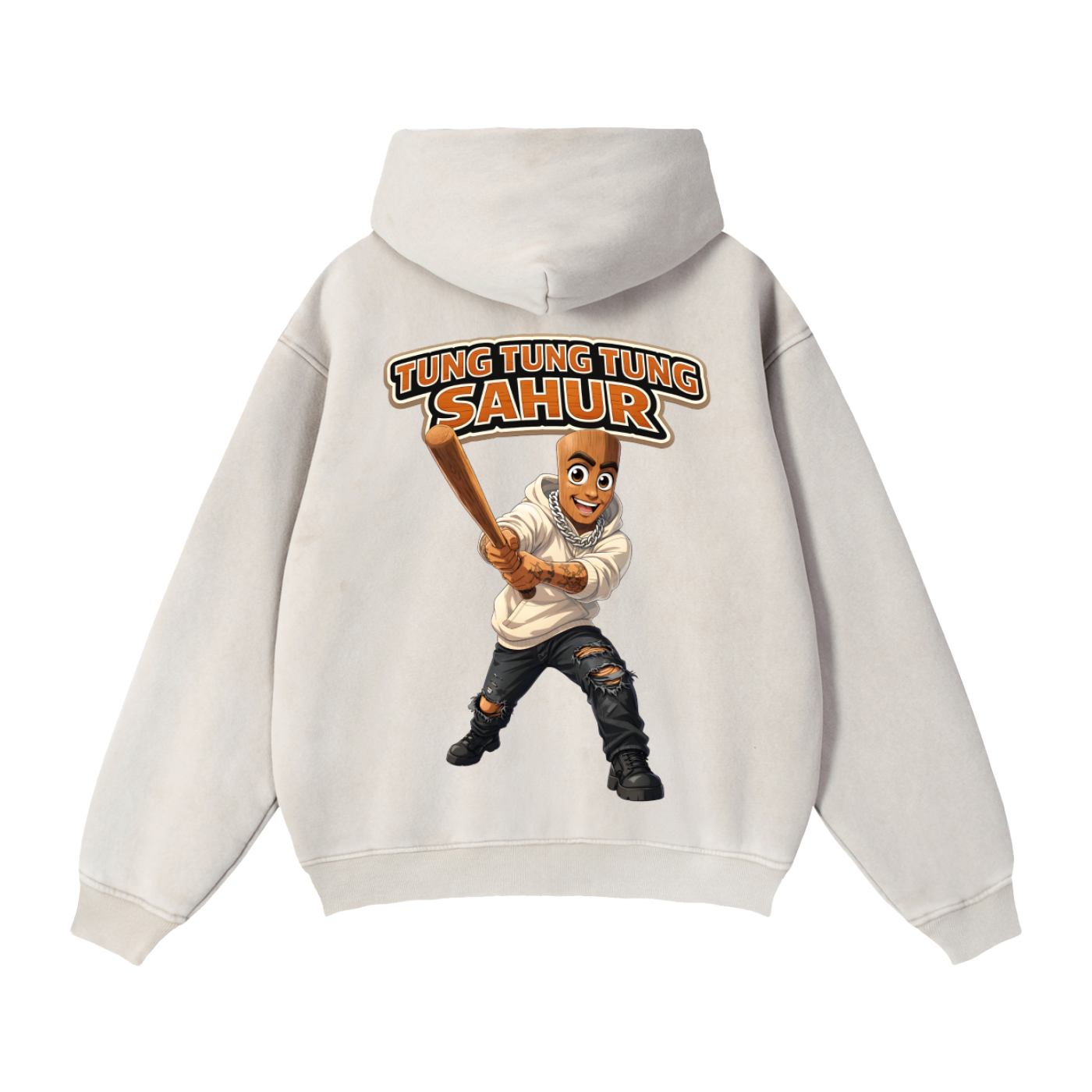 "Tung Tung Tung Sahur" Zip-Through Boxy Fleece Hoodie