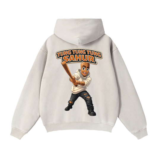 "Tung Tung Tung Sahur" Zip-Through Boxy Fleece Hoodie