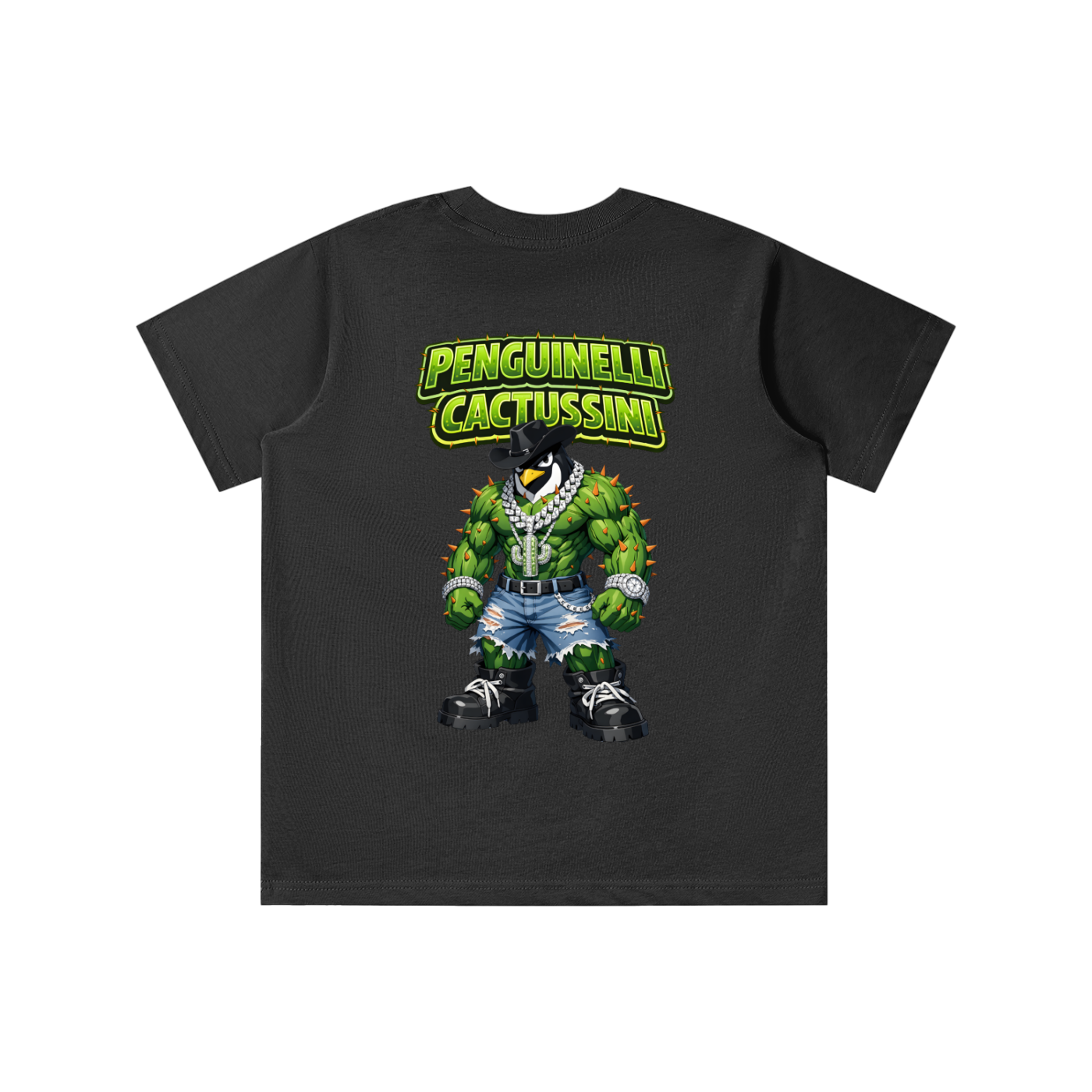"Penguinelli Cactusini" Essential Kids' T-shirt