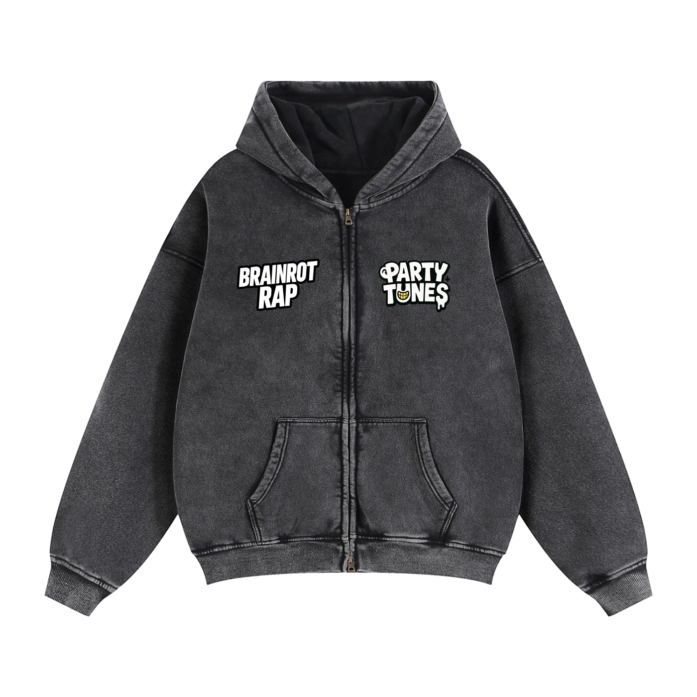 "Bombardino Crocodilo" Zip-Through Boxy Fleece Hoodie