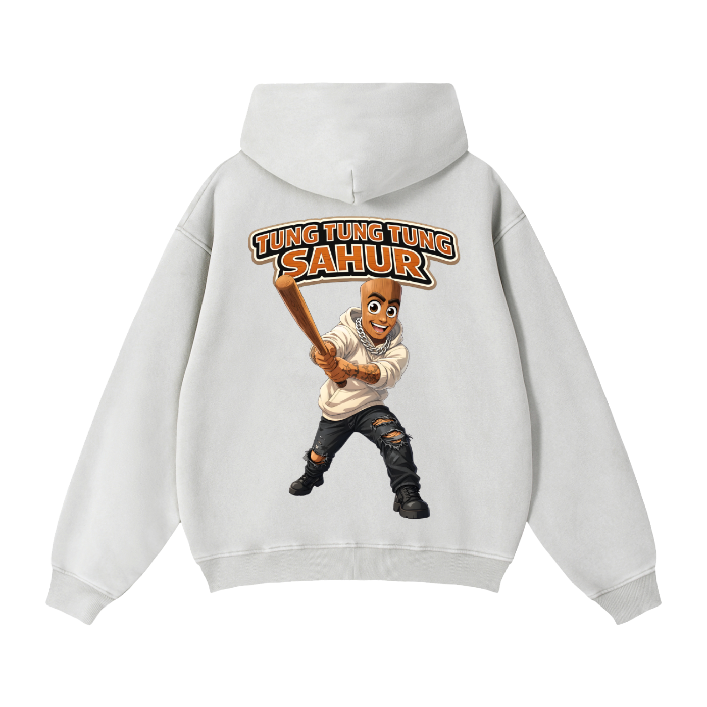 "Tung Tung Tung Sahur" Zip-Through Boxy Fleece Hoodie
