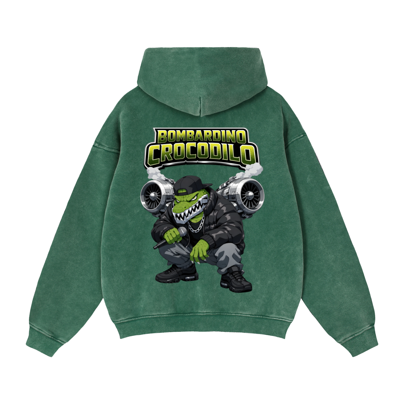 "Bombardino Crocodilo" Zip-Through Boxy Fleece Hoodie